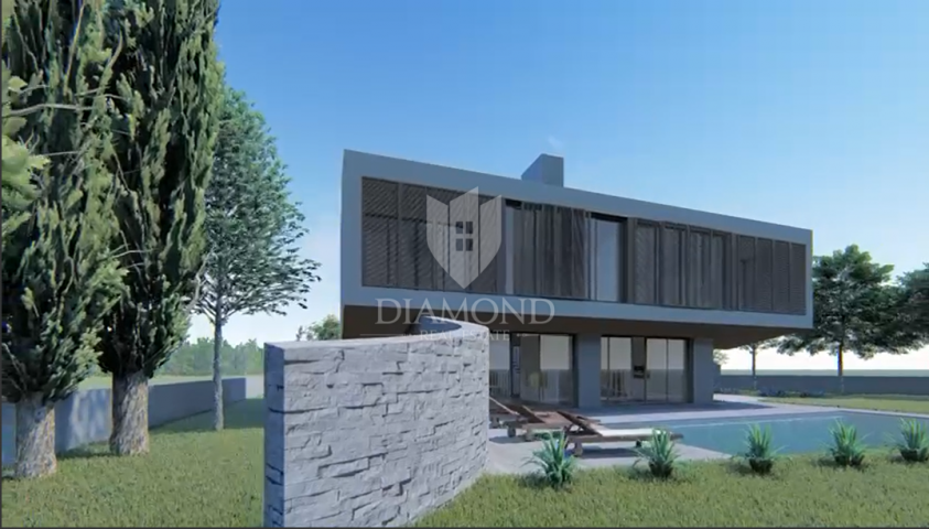 Poreč, okolica, sjajno građevinsko zemljište sa projektom