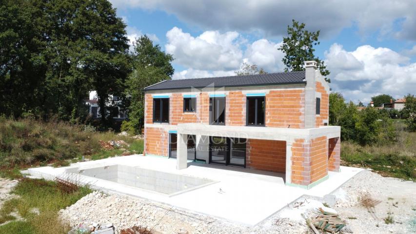 Poreč, surroundings, modern villa with swimming pool in nature