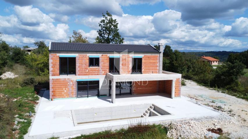 Poreč, surroundings, modern villa with swimming pool in nature