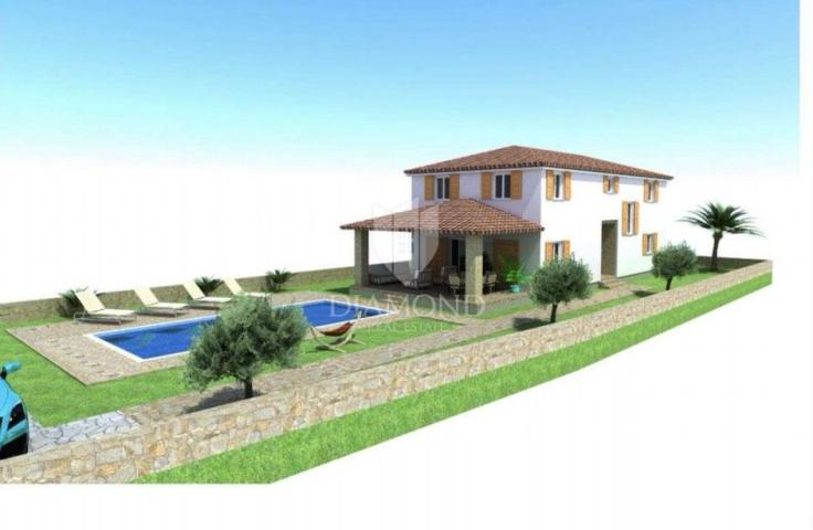 Istra, Barban – građevinsko zemljište s pravomoćnom dozvolom i projektom za kuću s bazenom!