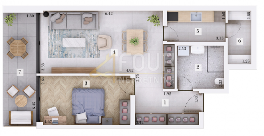 Istra, Rovinj - okolica, moderna novogradnja, 66.50m2, 1s+db, terasa