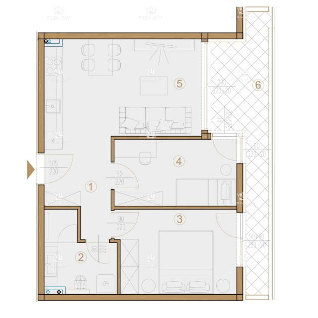 Luxury Apartment S4 on the First Floor – La Mula Poreč | New Apartment 55.25 m² with Two Bedrooms
