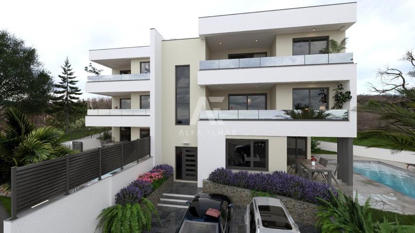 Vrbnik, luksuzni apartman s bazenom i pogledom na more! ID 643