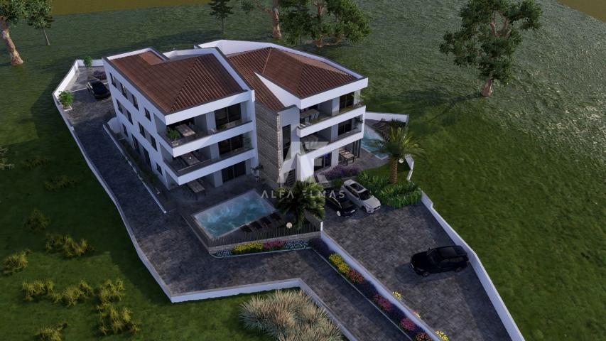 Vrbnik, luksuzni apartman s bazenom i pogledom na more! ID 643