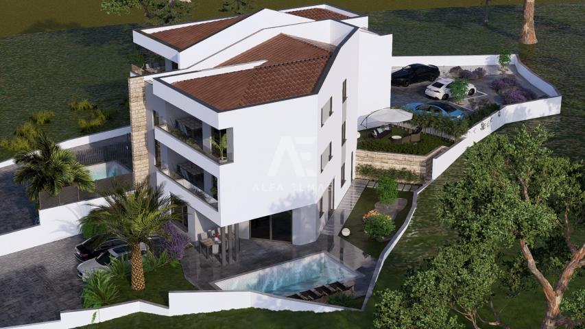 Vrbnik, luksuzni apartman s bazenom i pogledom na more! ID 643