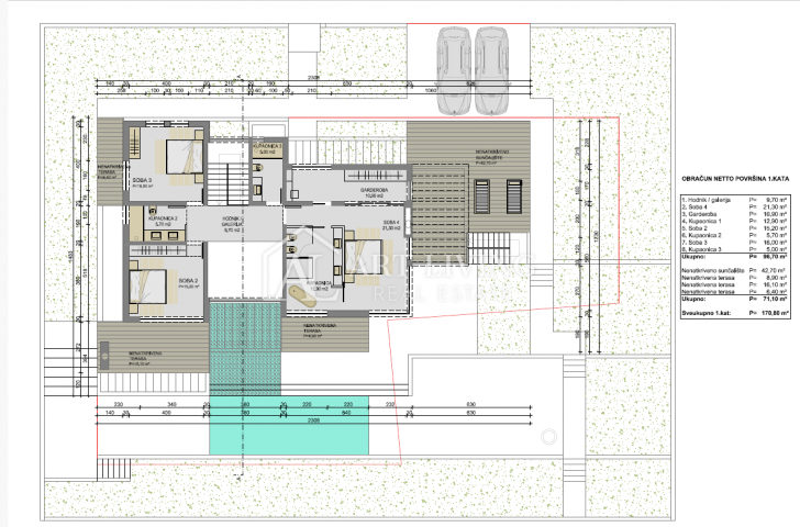 Istrien, Labin, Umgebung – attraktive Villa in der Roh-Bau Phase in perfekter Lage, 80 m vom Meer en