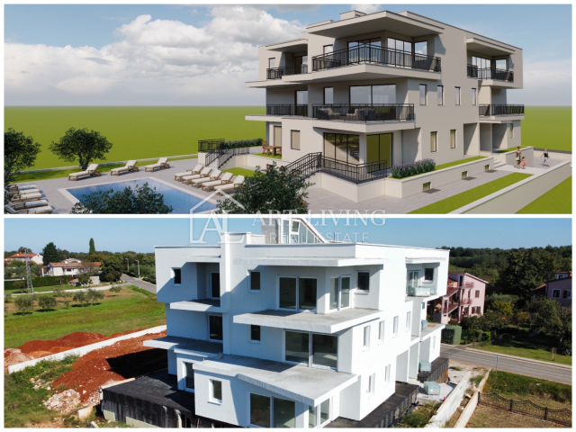 Umag, okolica  – penthouse sa 2 spavaće sobe, zajednički bazen, pogled more
