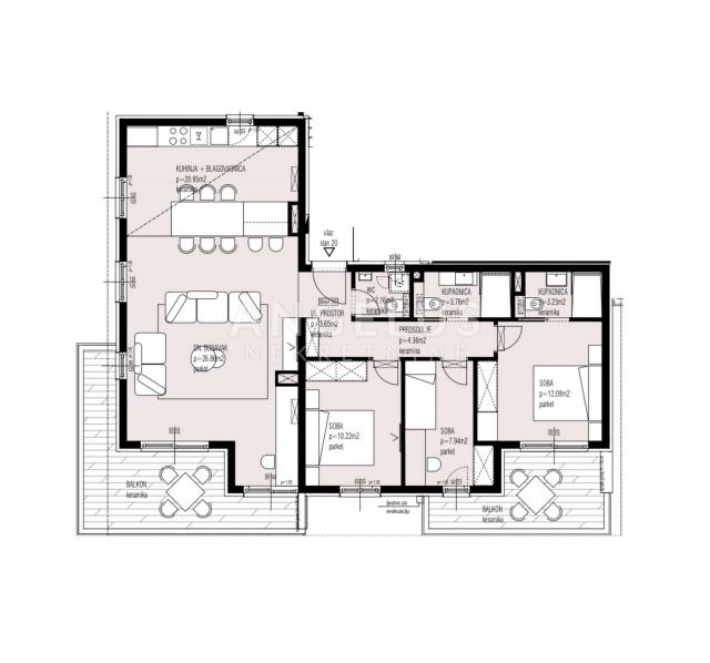 Kroatien, Trogir, Seget - neu gebaute Wohnung mit Meerblick, 106.56 m2