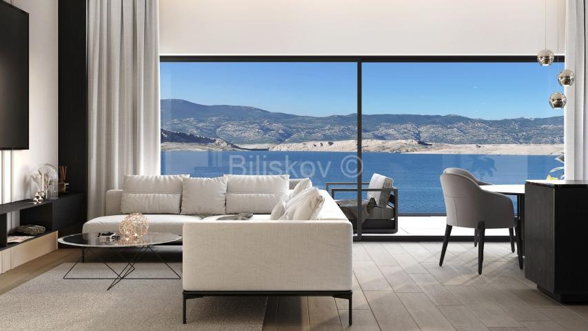 Prodaja, Pag, novogradnja, trosoban penthouse, prvi red do mora