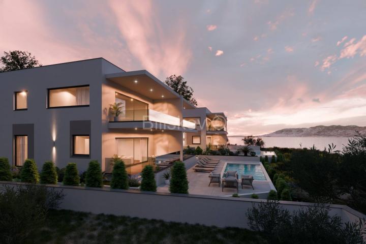 Prodaja, Pag, novogradnja, trosoban penthouse, prvi red do mora