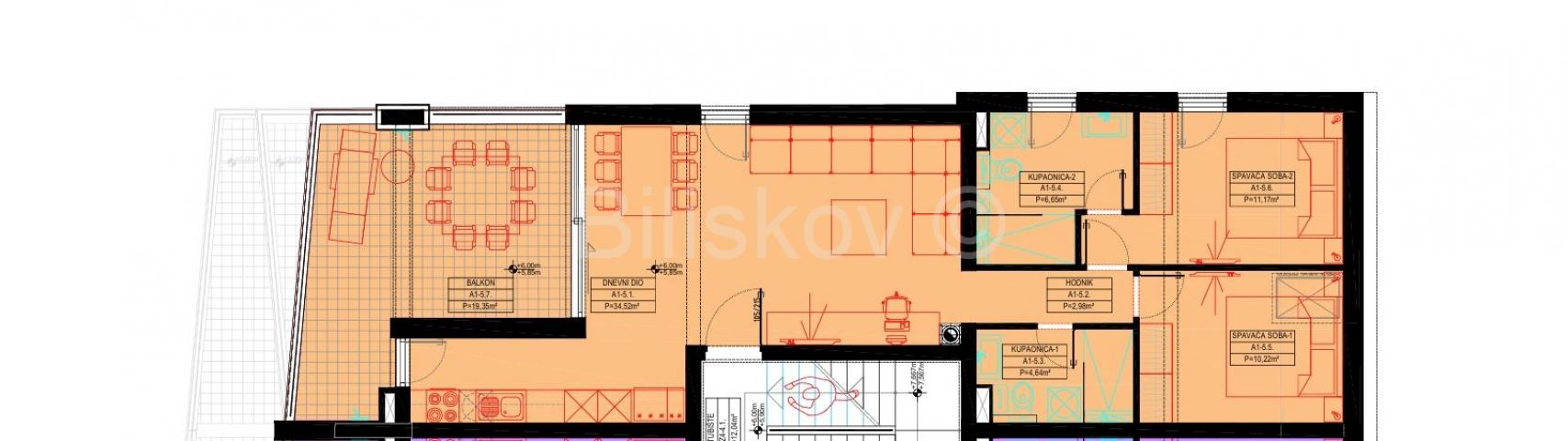 Pag, Šimuni, trosoban penthouse moderna luksuzna novogradnja