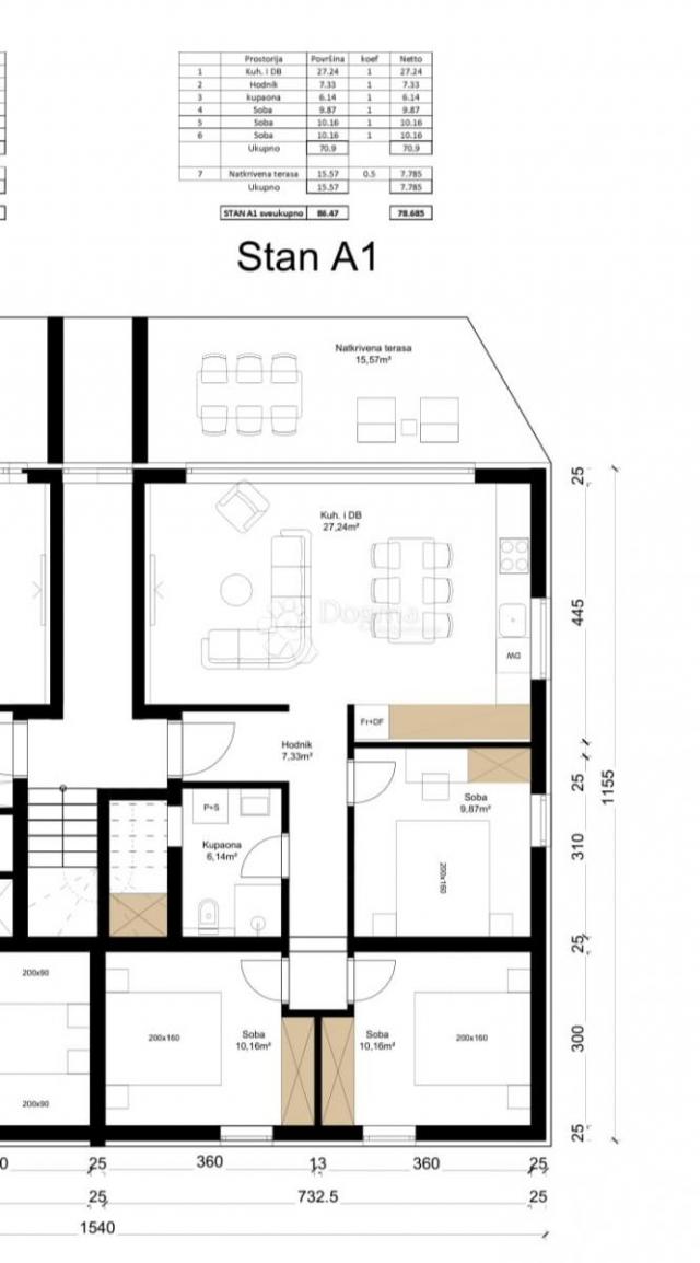 Wohnung Poreč, 76,10m2