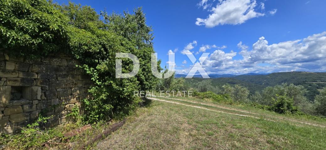 ISTRA, MOTOVUN - Bajkovita prilika za ulaganje u srce Istre, zemljište s kamenim objektom