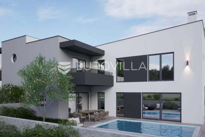 Istra, Ližnjan, dvojna kuća 150 m² s pogledom more, bazenom i uređenom okućnicom