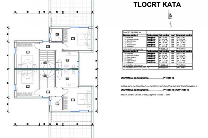 Istra, Ližnjan, dvojna kuća 150 m² s pogledom more, bazenom i uređenom okućnicom