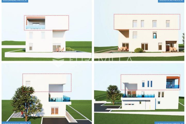 Vodice, NOVOGRADNJA, moderan dvosoban penthouse, 115,77 m²