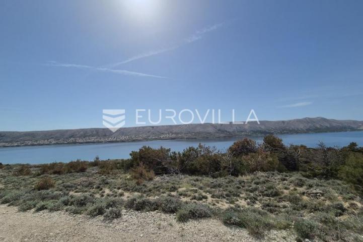 Pag, građevinsko zemljište s panoramskim pogledom na more, T2 zona, 5750 m²