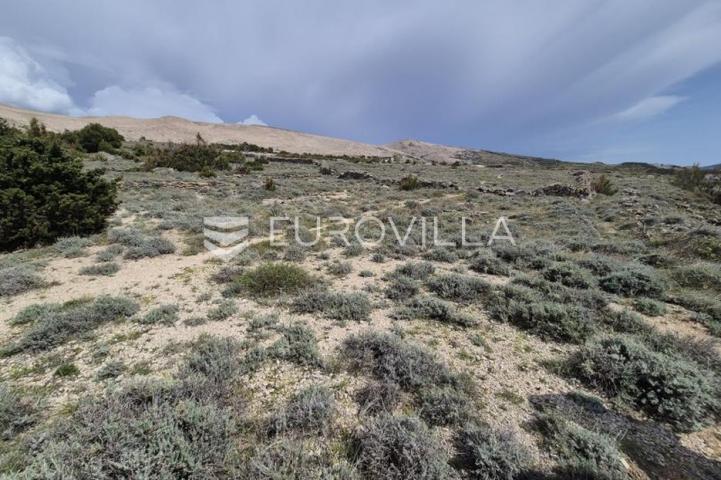 Pag, građevinsko zemljište s panoramskim pogledom na more, T2 zona, 5750 m²