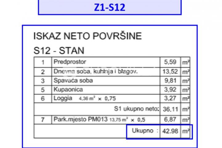 Pula, Veli Vrh - jednosoban stan s loggiom i garažnim parkiralištem