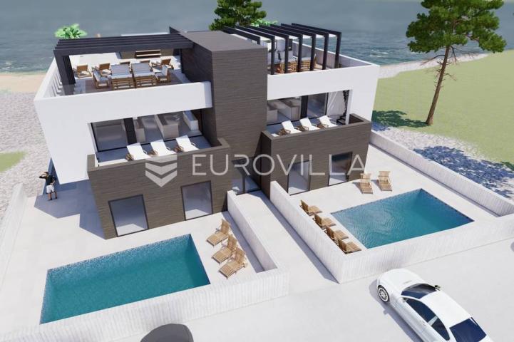 Vinjerac, luksuzan penthouse prvi red do mora sa krovnom terasom 134,85 m²