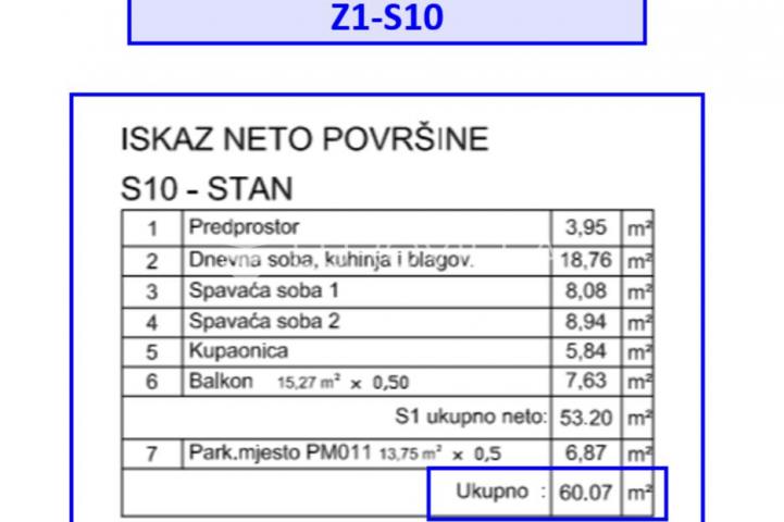 Pula, Veli Vrh - NOVOGRADNJA 2 spavaće sobe i garažni parking