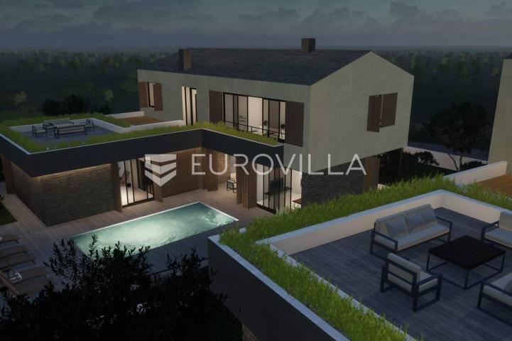 Istra, Gračišće, NOVOGRADNJA, ekskluzivna vila NKP 390 m2 s 2 bazena 