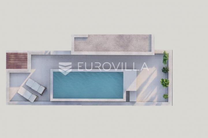 Zadar, Bibinje - Elegantni troetažni stan s panoramskom terasom i bazenom na 80m od mora