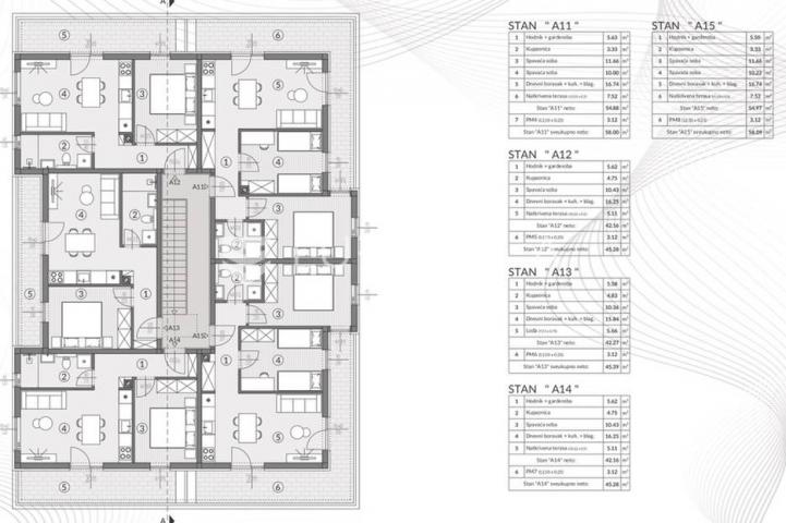 Pula, Šikići, jednosoban stan, parking, novogradnja