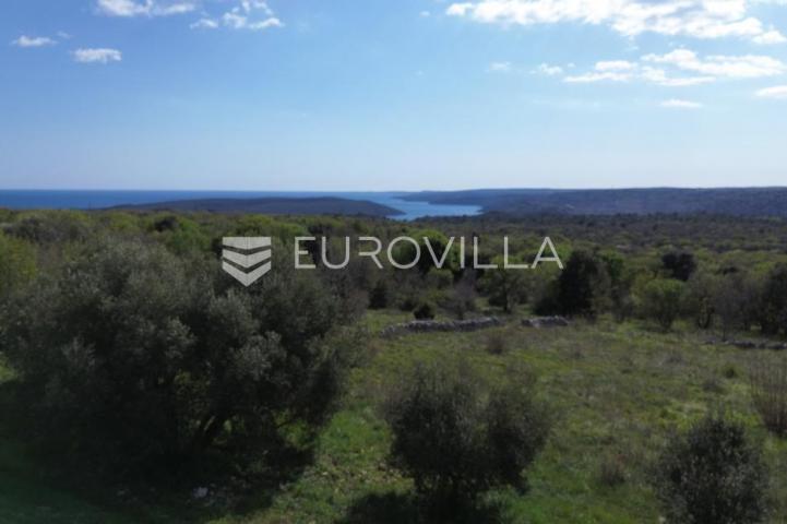 Raša, Sveti Lovreč Labinski, građevinska parcela s direktnim pogledom na more