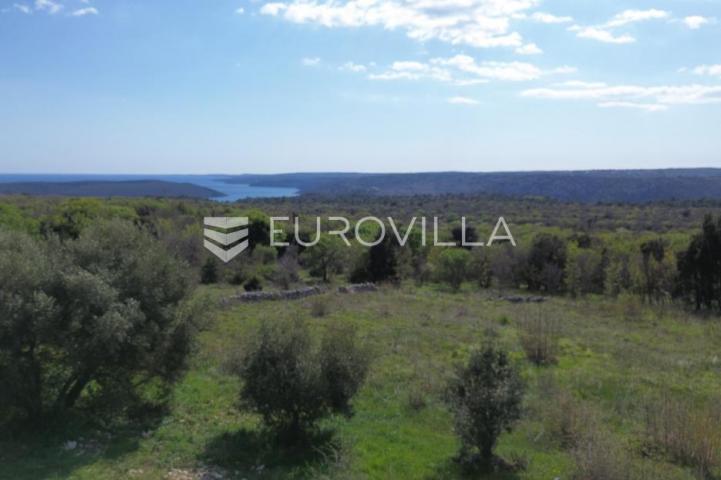 Raša, Sveti Lovreč Labinski, građevinska parcela s direktnim pogledom na more