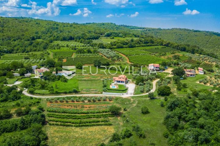 Istra, Rakotule -  zemljište 10100m2, T2 namjene, djelom građevinsko, pogled na Motovun