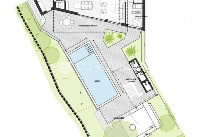 Oprtalj, Gradinje, građevinsko zemljište s idejnim projektom za gradnju tri kuće za odmor