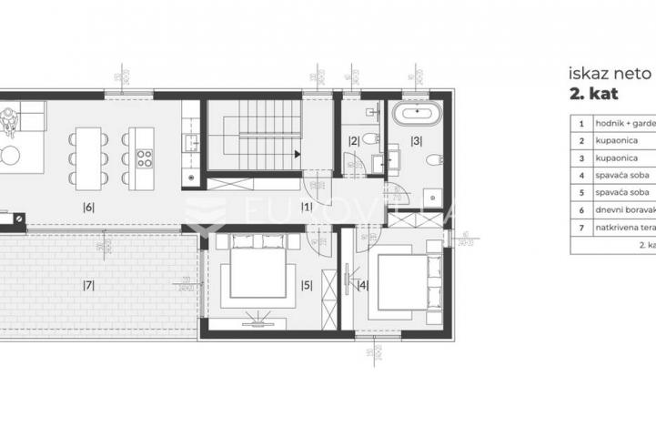 Istra, Medulin, trosoban stan 90 m² u atraktivnom dijelu Medulina