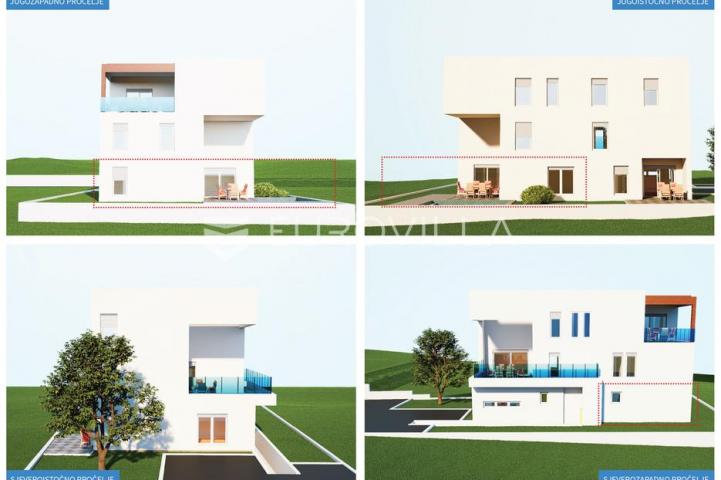 Vodice, NOVOGRADNJA, moderan dvosoban stan s bazenom, 90,13 m²