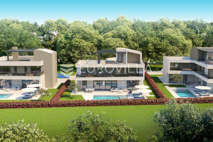 Istra, Tar-Vabriga, prekrasna moderna vila s pogledom na more NOVOGRADNJA