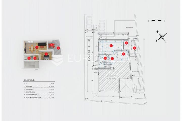Vodice, NOVOGRADNJA, prekrasan jednosoban stan s vrtom, 61,70 m²
