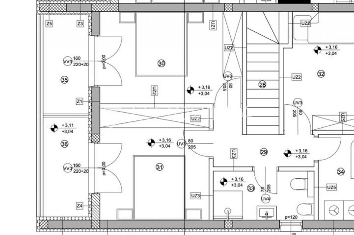 Vodice, prostran trosoban stan, 125,82 m²