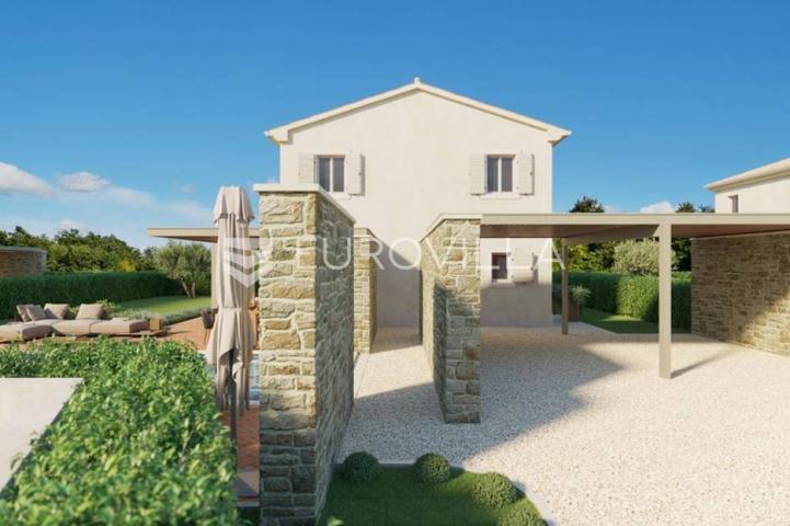 Istra, Vižinada Ohnići luksuzna kuća s bazenom  NKP 150 m2 na imanju 900 m2