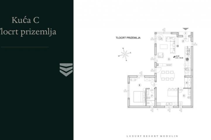 Istra, Medulin. Luxury resort samostojeća kuća s bazenom 149 m2