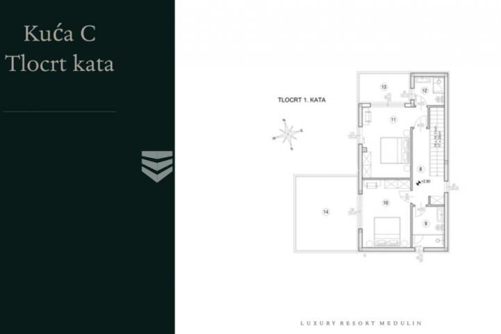 Istra, Medulin. Luxury resort samostojeća kuća s bazenom 149 m2