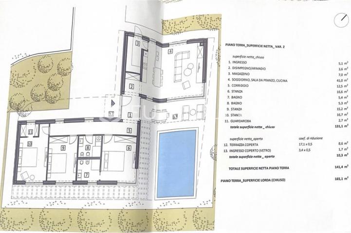 Istra, Barban,  građevinsko zemljište 698 m2 s idejnim projektom za obiteljsku kuću