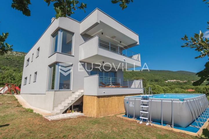 Raša, Drenje, kuća s predivnim pogledom na more