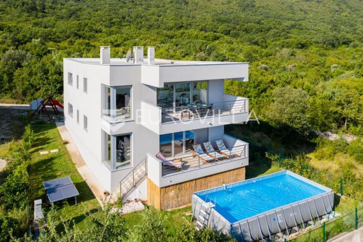 Raša, Drenje, kuća s predivnim pogledom na more