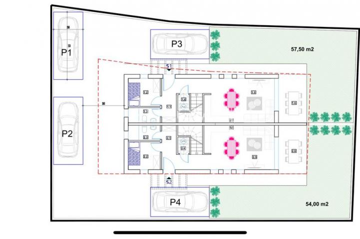 Istra, Ližnjan, moderna dvojna kuća oznake AA, s vrtom 60 m² i bazenom 111 m²