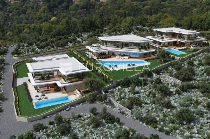 Trogir, Vinišće, luksuzna, jedinstveno villa suvremenog dizajna s bazenom, pogled na more