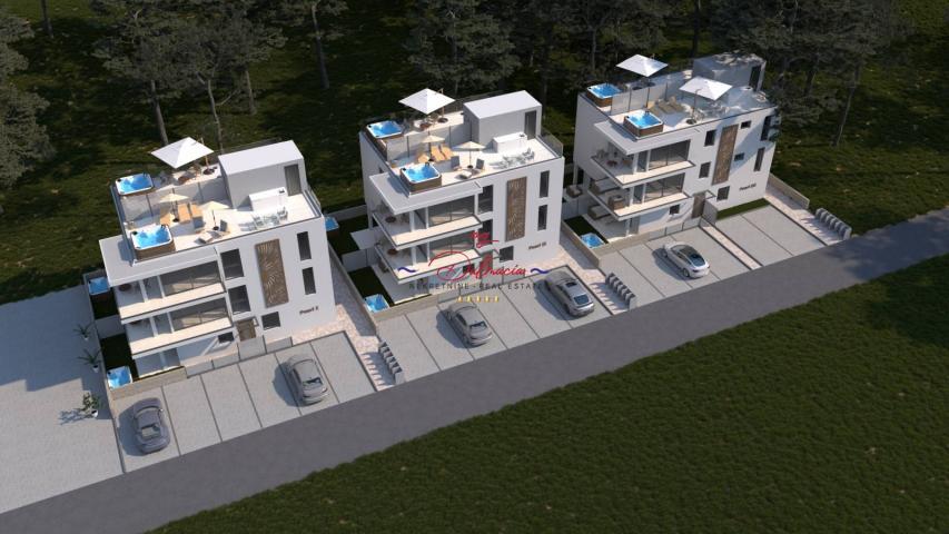 Luksuzni apartman Vir S3 i krovna terasa 2. red uz more