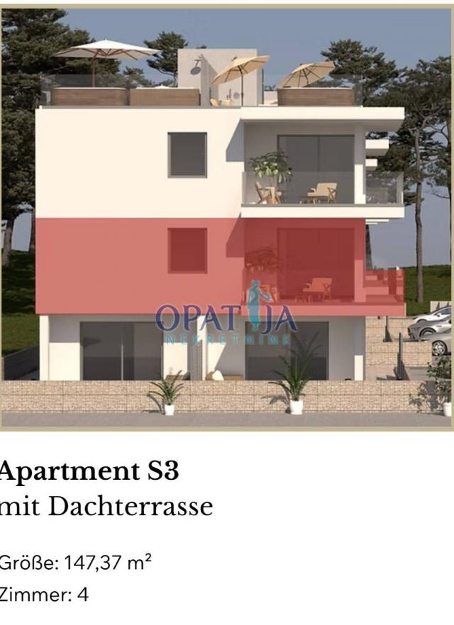 Luksuzni apartman Vir S3 i krovna terasa 2. red uz more
