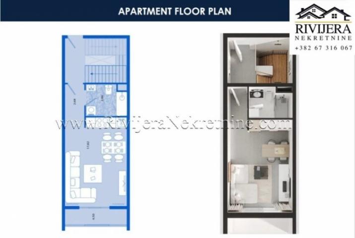 Na prodaju studio apartman u elitnom stambenom kompleksu Tivat