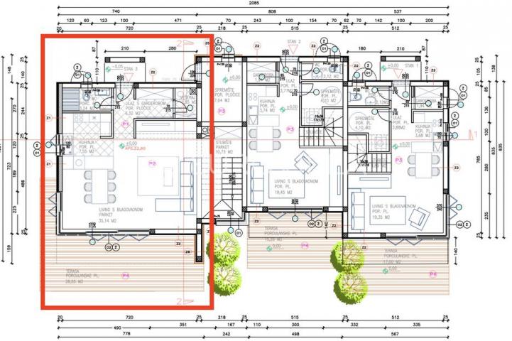 Vodice, moderna trojna kuća, 163,38 m²