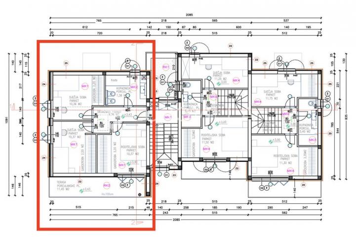 Vodice, moderna trojna kuća, 163,38 m²